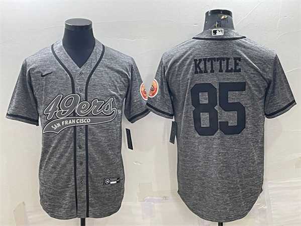 Men's San Francisco 49ers #85 George Kittle Gray With Patch Cool Base Stitched Baseball Jersey,We sell and wholesale Men's San Francisco 49ers #85 George Kittle Gray With Patch Cool Base Stitched Baseball Jersey on line form chian!
